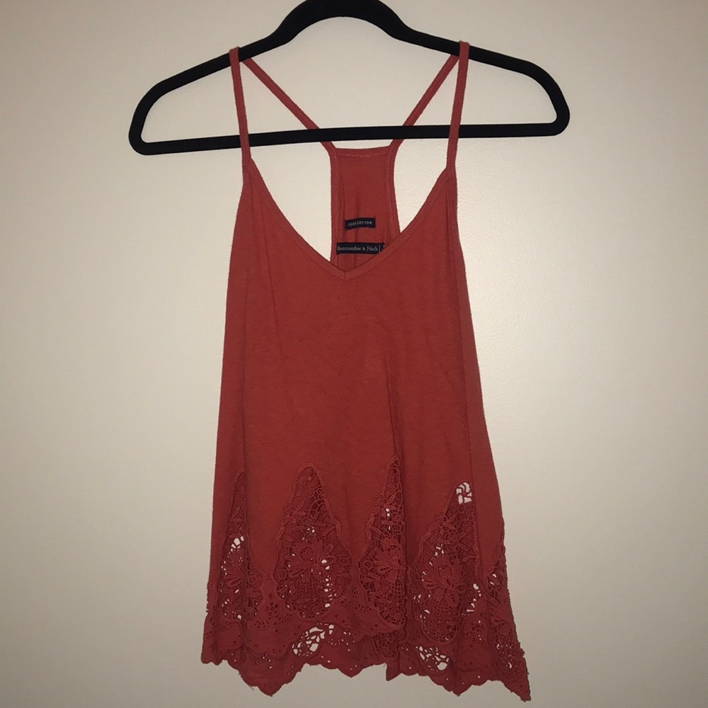 Tank with lace cut out